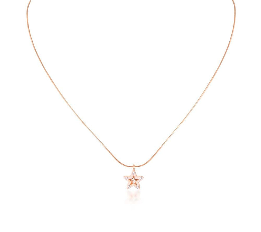 Unique Stylish Rose Gold Sleek Chain With Star Pendant