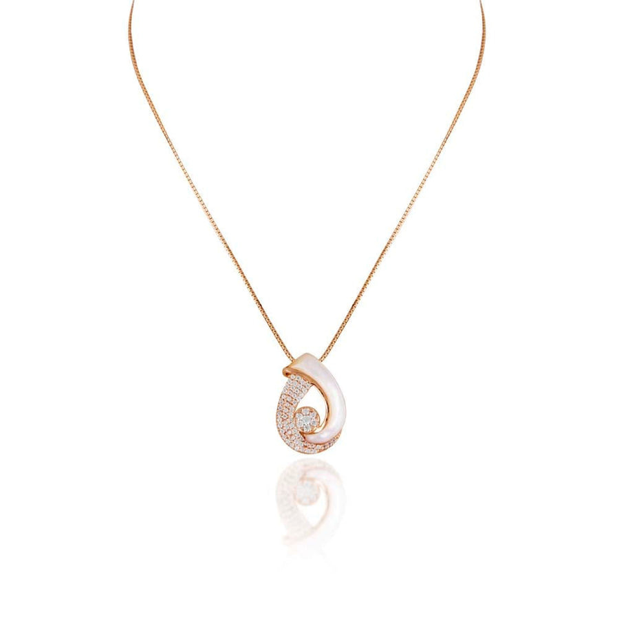 Fancy Girlish Rose Gold Chain Set Studded With Zircon