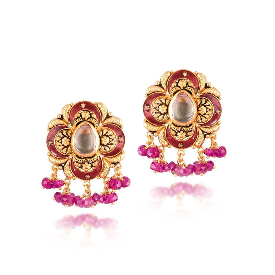 Wedding Wear Traditional Antique Colorstone Earings