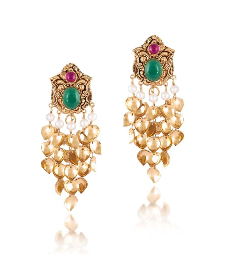 Trandy Antique Colorstone Gold Earings