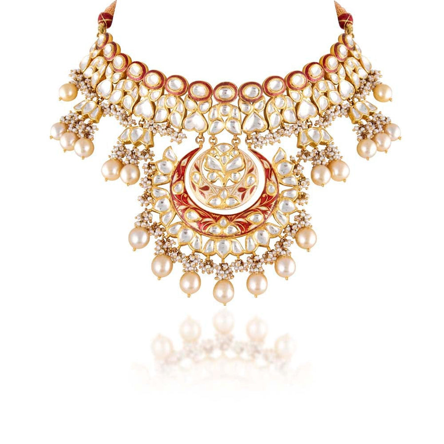 Traditional Ethnic Kundan Gold With Pearl And Enamel